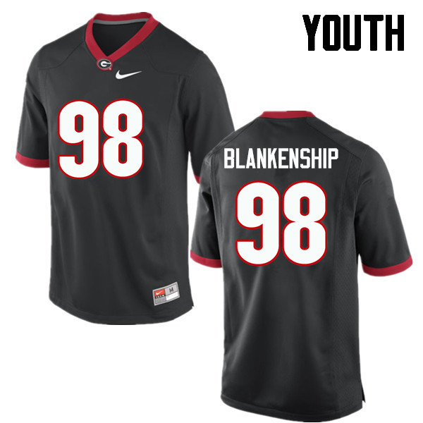 Georgia Bulldogs Youth Rodrigo Blankenship #98 Black Stitched College UGA Football Jersey 23LL015RX